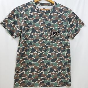 BURLEBO Throwback Camo T Shirt Pocket Patch Men's Size Small